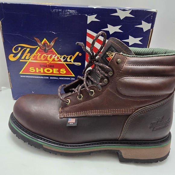Thorogood 804-4711 Steel Toe Work Boots Size 10 E USA Made Slip Resistant EH NIB - Picture 1 of 14